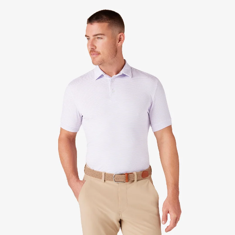 men's sporty polo shirts-Lilac Stripe