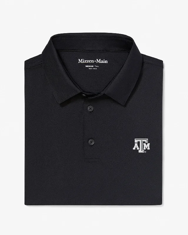 men's unique polo shirts-Black Solid