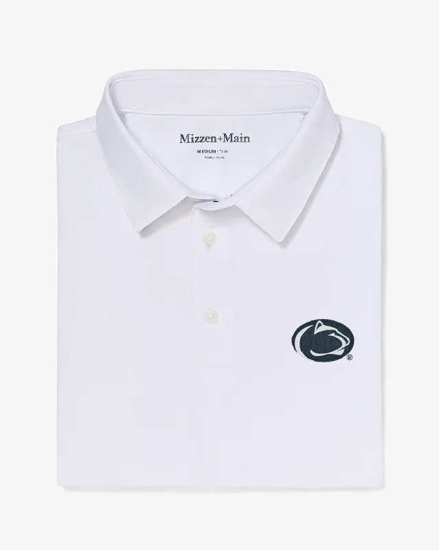 men's trendy polo shirts-White Solid