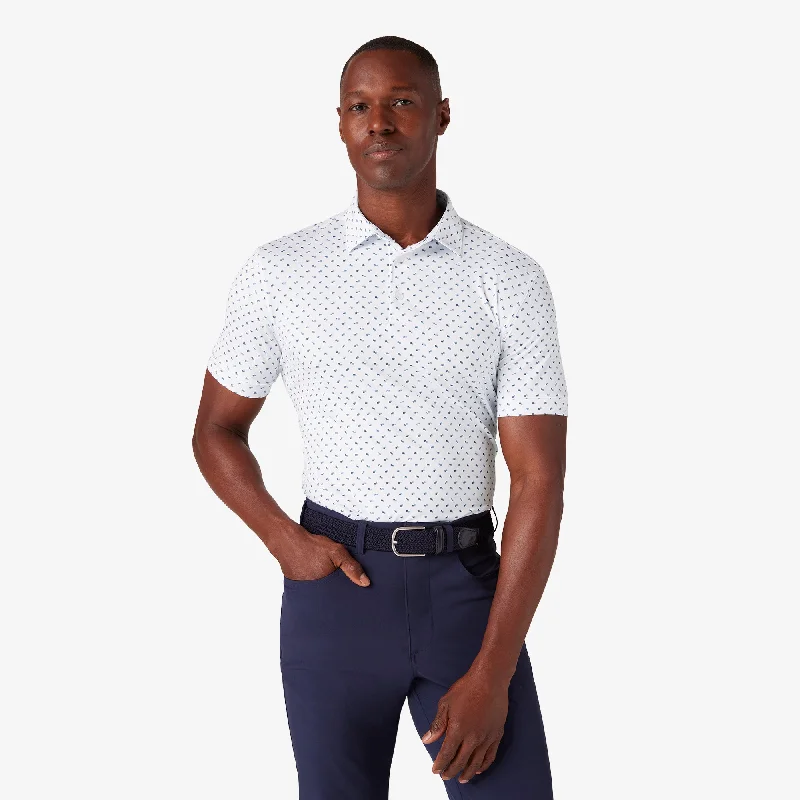 men's performance polo shirts-True Purple Squares