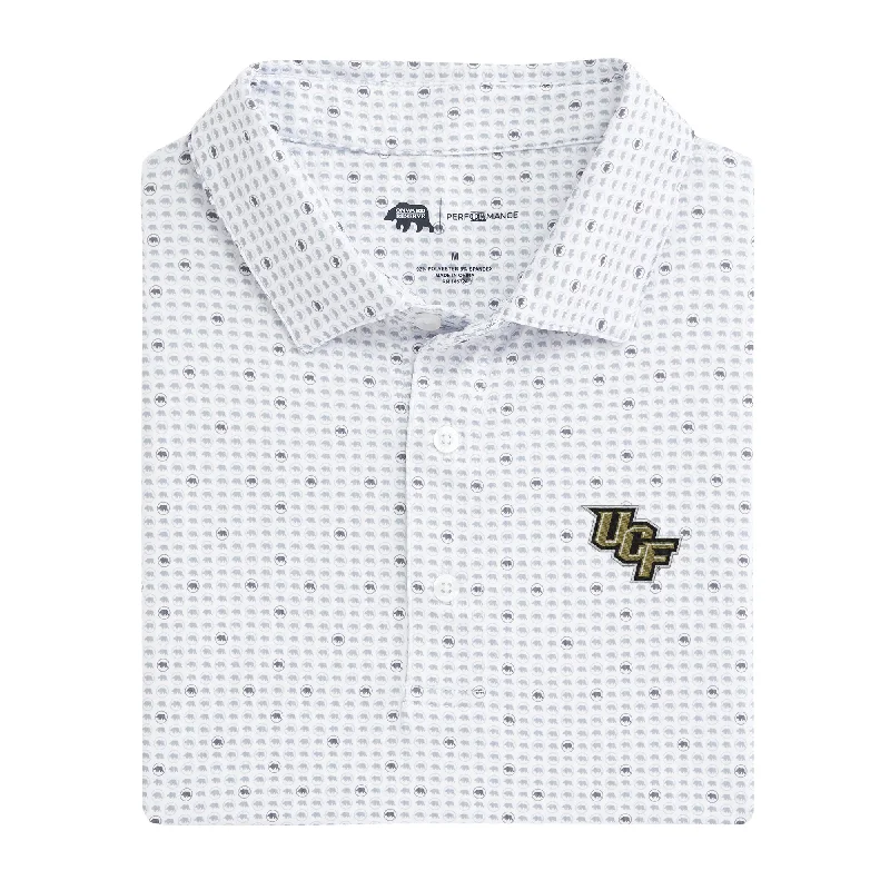 men's performance polo shirts-UCF Tour Logo Printed Performance Polo