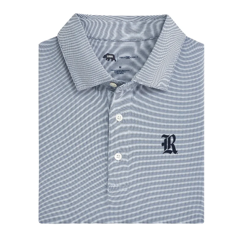 men's patterned polo shirts-Hairline Stripe Rice Performance Polo