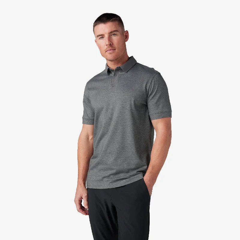 men's breathable polo shirts-Pewter Heather