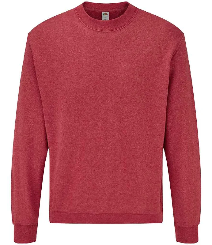 men's designer sweatshirts-Fruit of the Loom Classic Drop Shoulder Sweatshirt | Heather Red