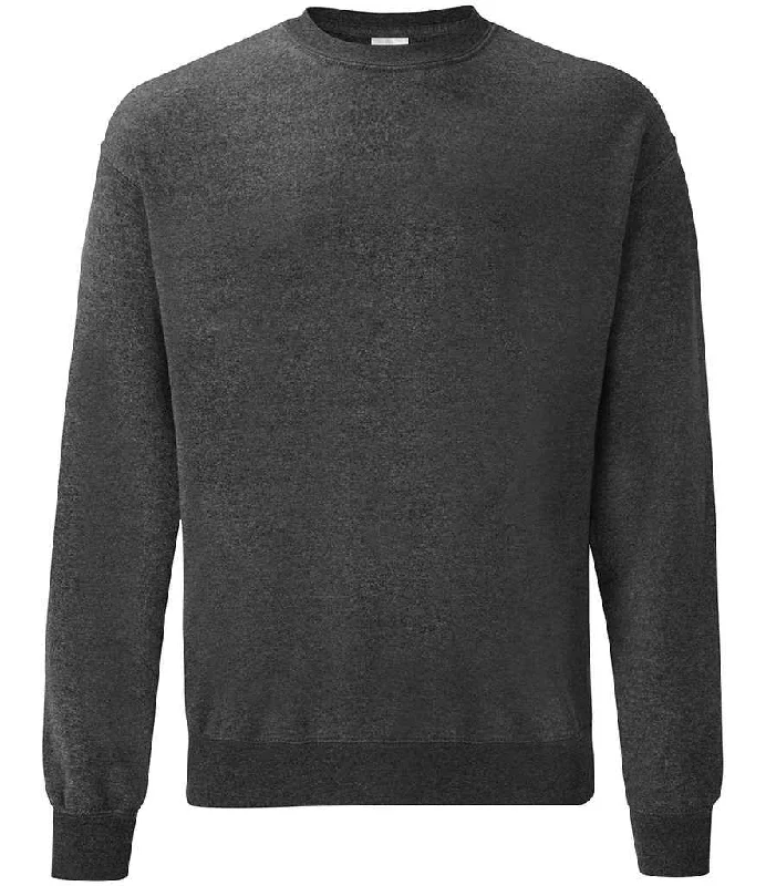 men's budget sweatshirts-Fruit of the Loom Classic Drop Shoulder Sweatshirt | Dark Heather