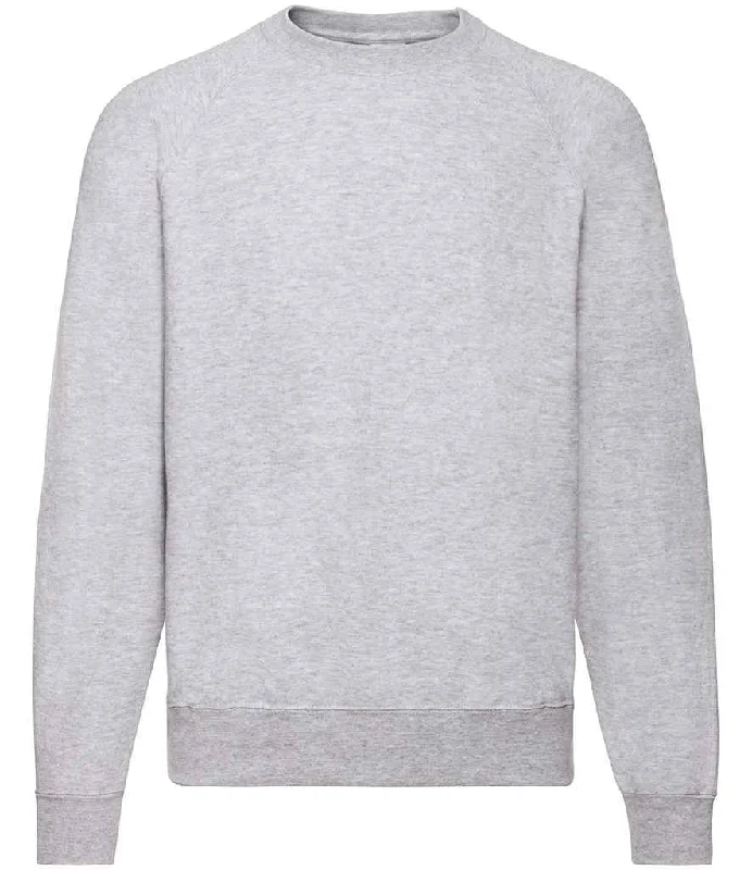 men's logo sweatshirts-Fruit of the Loom Classic Raglan Sweatshirt | Heather Grey