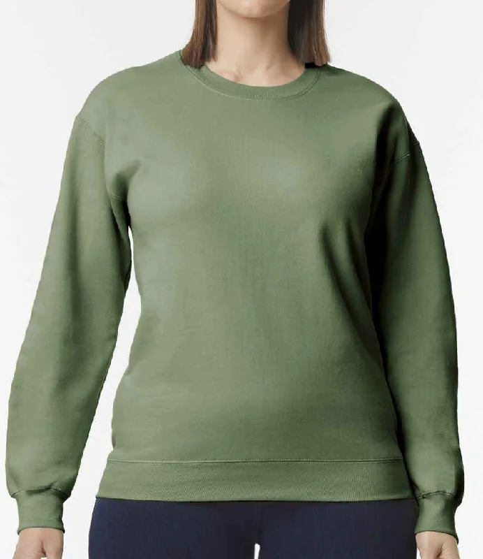 men's trendy sweatshirts-Gildan SoftStyle® Midweight Crew Neck Sweatshirt | Military Green