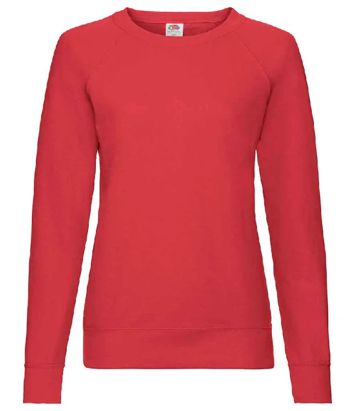 men's eco-friendly sweatshirts-Fruit of the Loom Lady Fit Lightweight Raglan Sweatshirt | Red