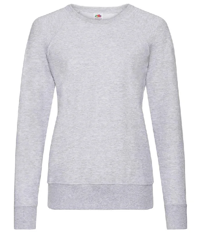 men's summer sweatshirts-Fruit of the Loom Lady Fit Lightweight Raglan Sweatshirt | Heather Grey