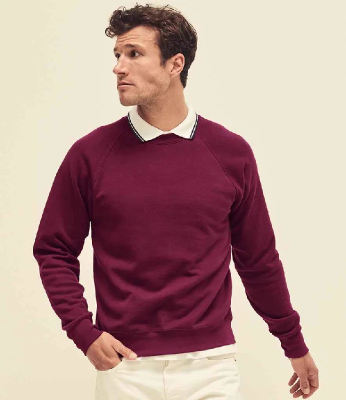 men's checked sweatshirts-Fruit of the Loom Classic Raglan Sweatshirt | Burgundy