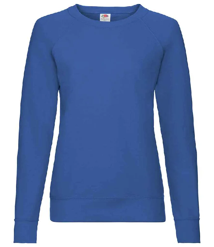 men's fall sweatshirts-Fruit of the Loom Lady Fit Lightweight Raglan Sweatshirt | Royal Blue