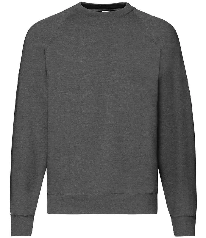 men's graphic sweatshirts-Fruit of the Loom Classic Raglan Sweatshirt | Dark Heather