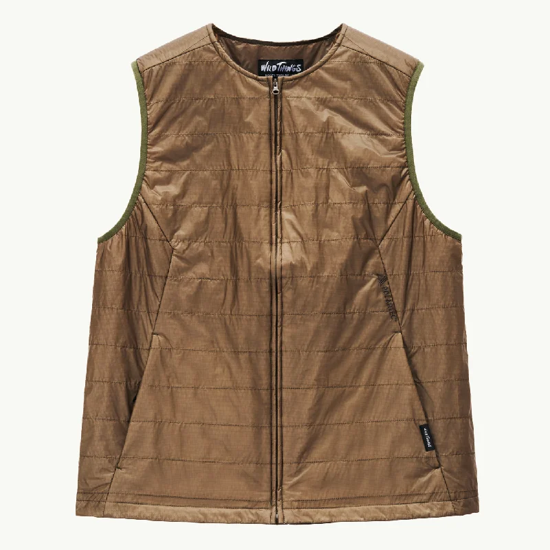 men's solid color vests-POLAR ALPHA VEST KHAKI