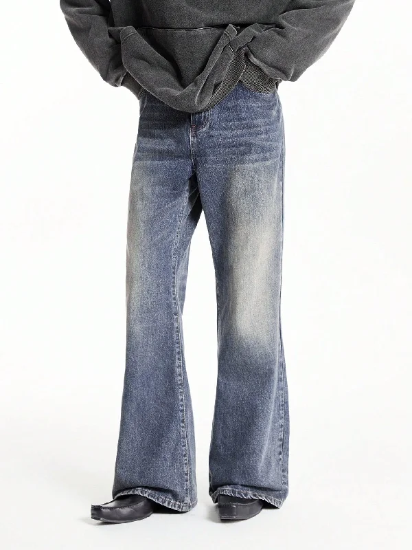 men's high rise pants-Blue Drift Bootcut Jeans