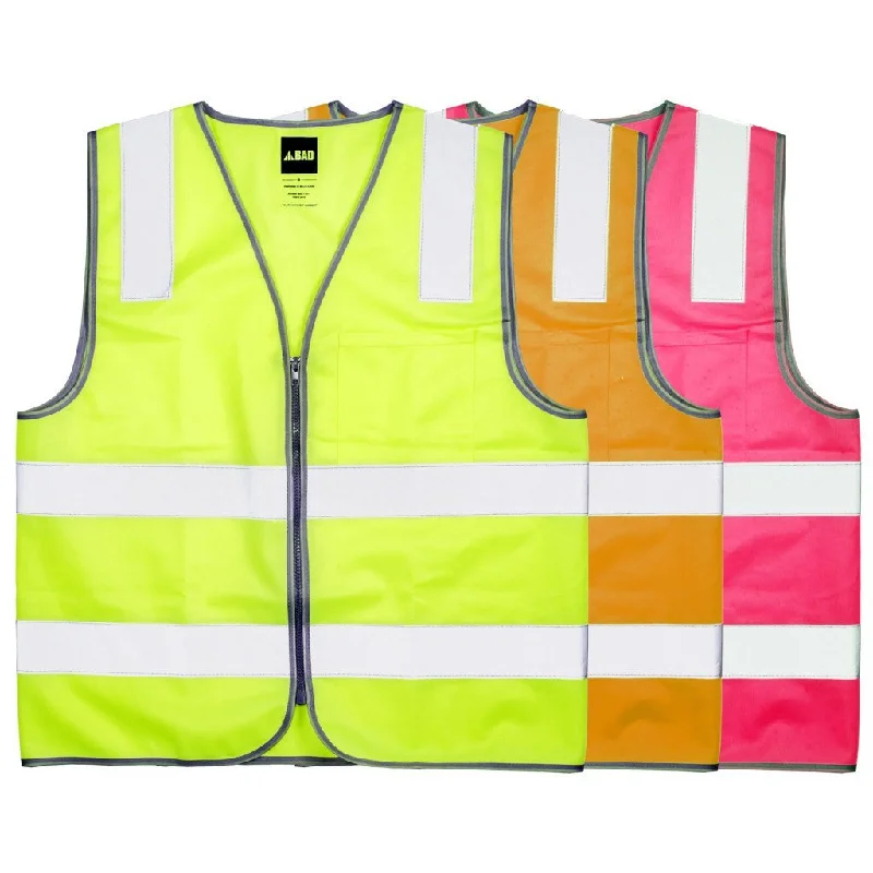 men's casual wear vests-BAD® HI-VIS DAY/NIGHT ZIP SAFETY VEST