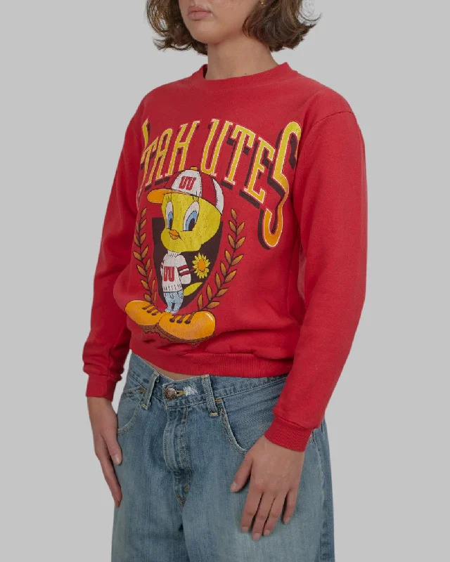 men's adventure sweatshirts-(XS) 90s Utah Utes Tweety