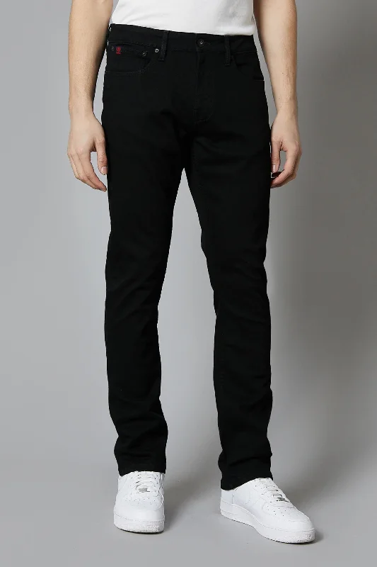 men's flannel pants-Alaska straight fit Jeans In Deep Black