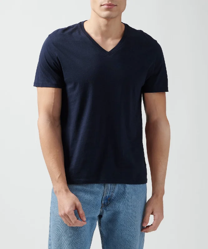 men's everyday t-shirts-Classic Jersey V-Neck Tee - Midnight