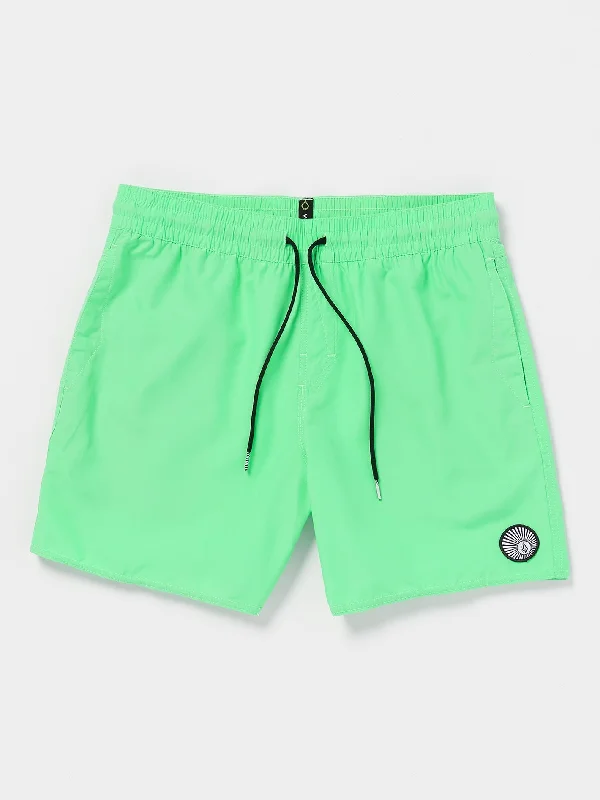 men's functional shorts-Lido Solid Elastic Waist Trunks - Mysto Green