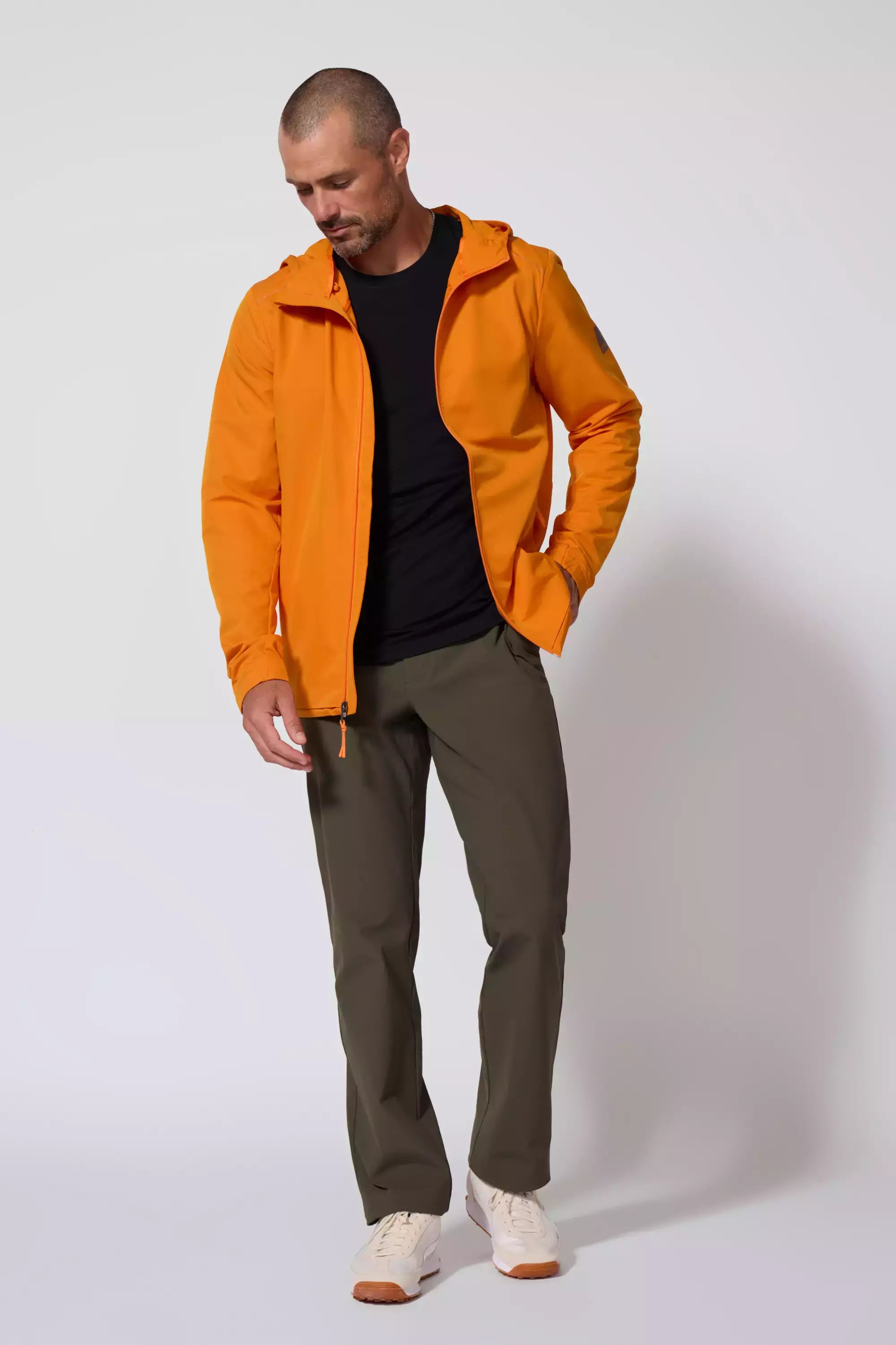 men's fashion jackets-Packable Jacket - Orange Pepper