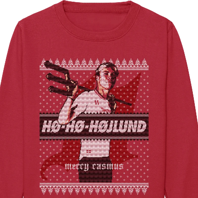 men's plain sweatshirts-Ho Ho Hojlund Xmas Sweatshirt