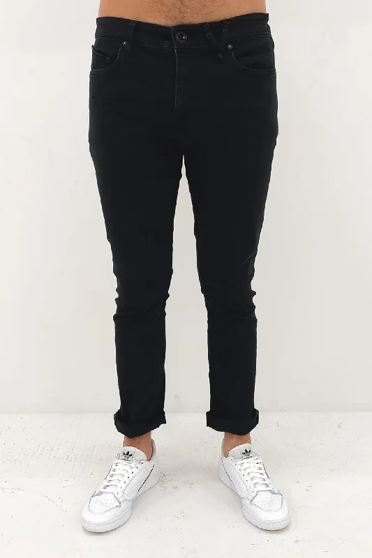 men's patterned trousers-Vorta Slim Straight Jean Black Out