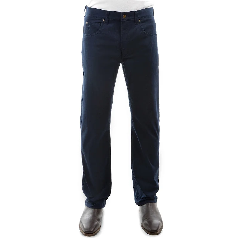 men's formal trousers-Thomas Cook Men's Stretch Moleskin Regular Fit Navy