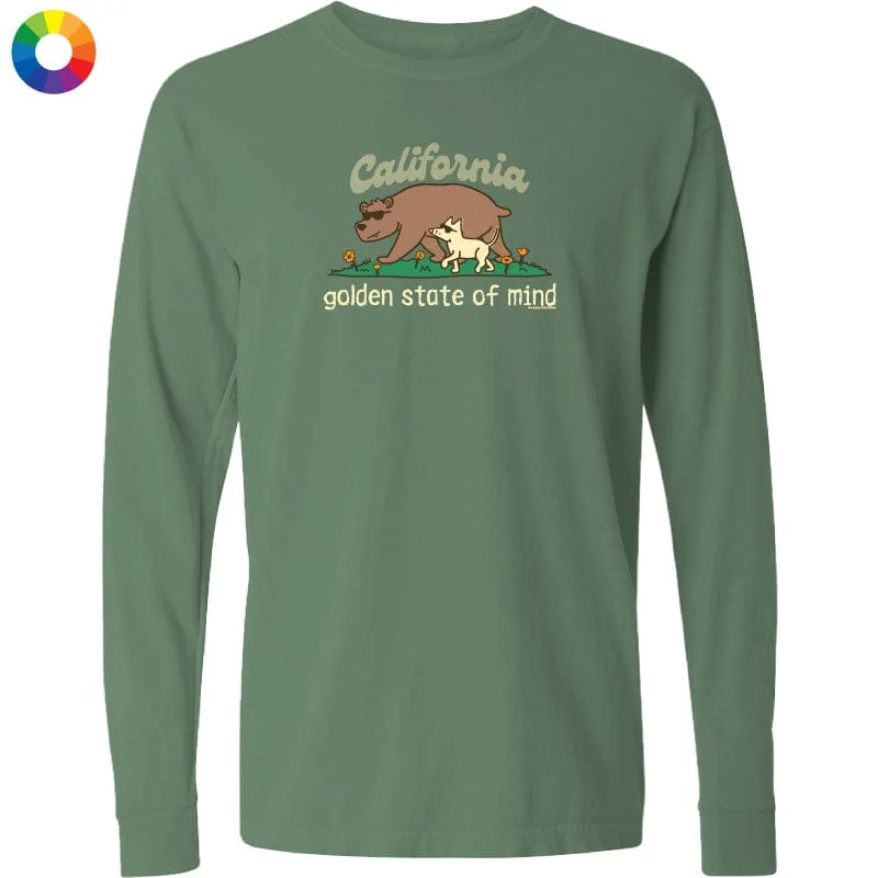 men's cool weather t-shirts-Golden State of Mind  - Classic Long-Sleeve T-Shirt