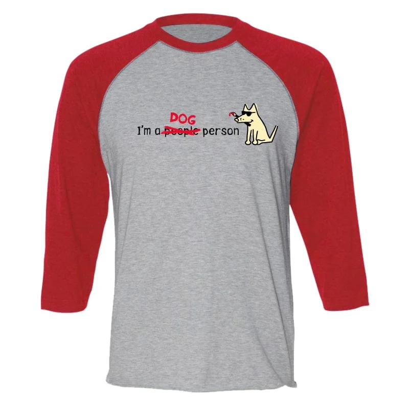 men's v-neck t-shirts-I'm a Dog Person - Baseball T-Shirt