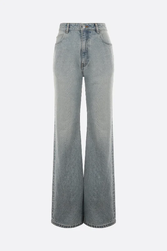 men's flannel pants-japanese denim flared jeans