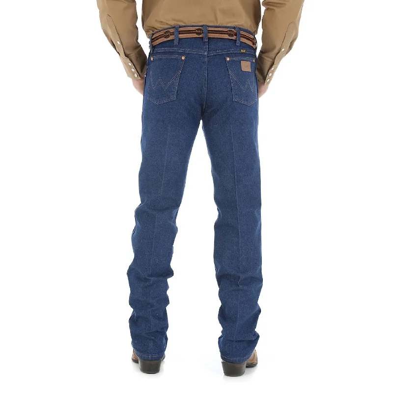 men's lightweight pants-Wrangler Mens Cowboy Cut Original Fit Jean 30" Leg Prewashed Indigo