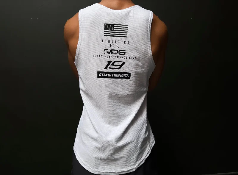 men's hiking t-shirts-MEN'S RPG "PRO ACTIVE" MESH TANK- WHITE