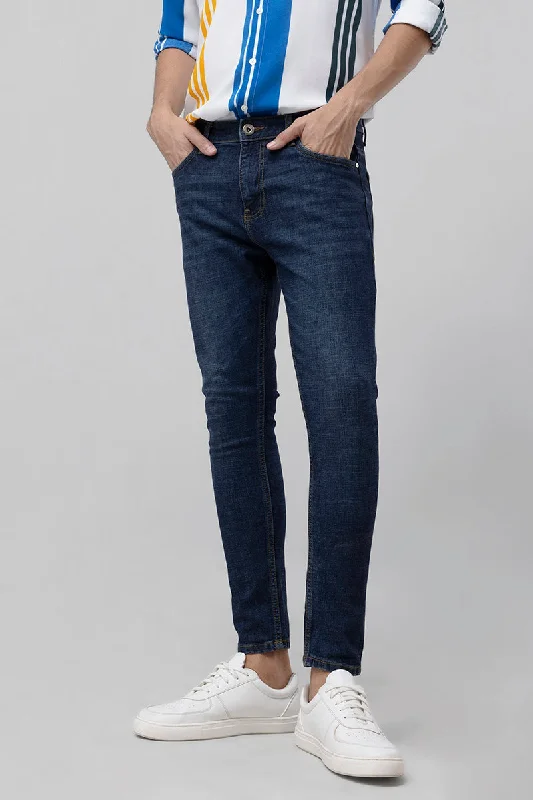 men's jogger pants-Rijjo Mid Blue Skinny Jeans