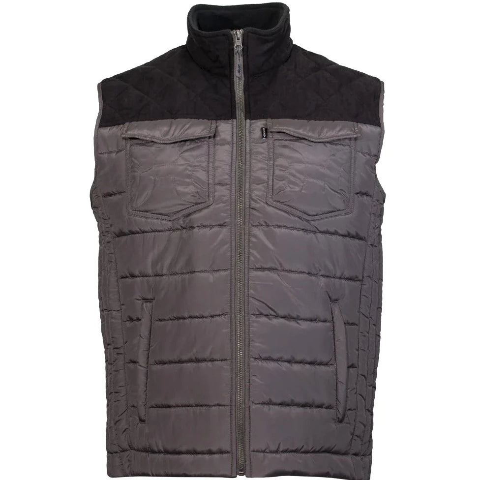 men's modern vests-Hooey Men's Grey Packable Vest