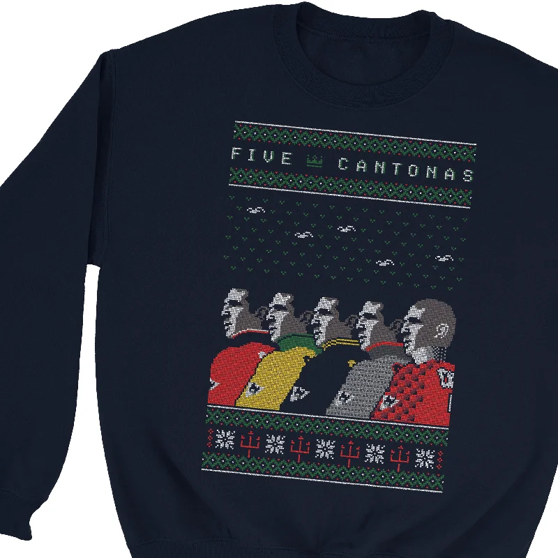 men's soft sweatshirts-Five Cantonas Xmas Sweatshirt