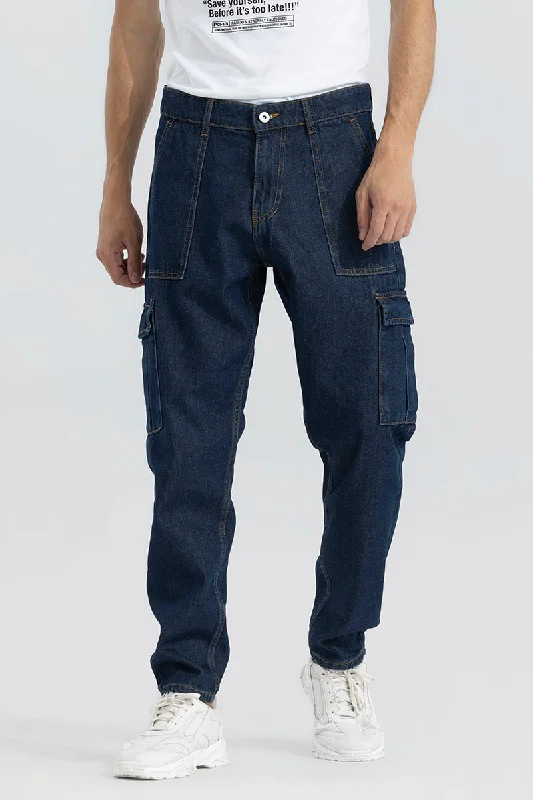 men's streetwear pants-Dawn Blue Baggy Fit Jeans