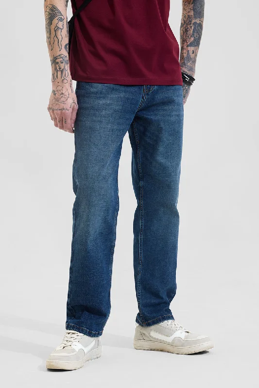 men's vibrant pants-Navy Regular Fit Jeans