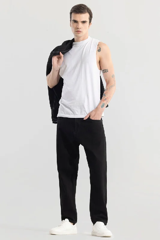 men's performance trousers-ShadowTwill Black Baggy Jeans