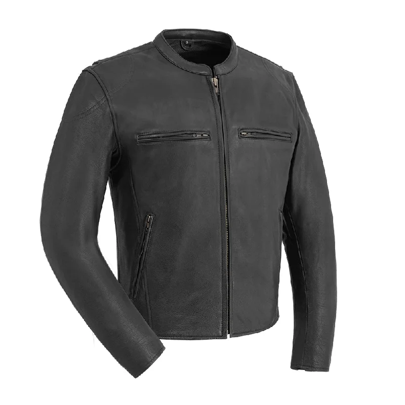 men's bomber jackets-Indy Men's Motorcycle Leather Jacket