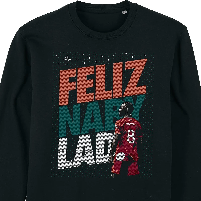 men's graphic sweatshirts-Feliz Naby Lad Xmas Sweatshirt