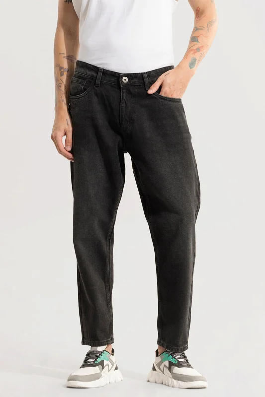 men's high quality pants-Dusk Ash Black Baggy Fit Jeans