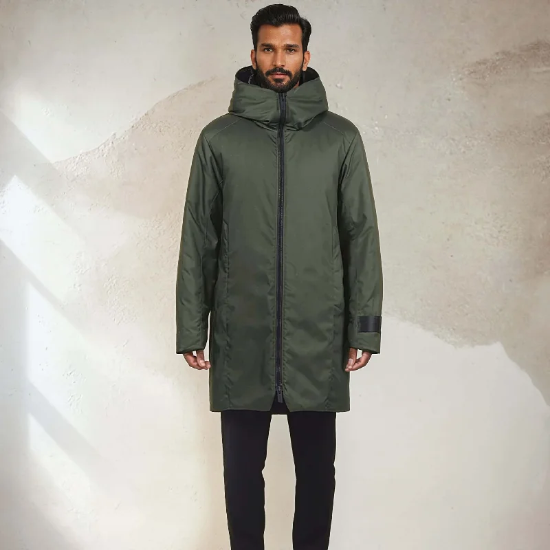 men's parka coats-SLAT - 3/4 Length Winter Coat - ECONYL