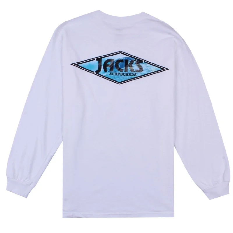 men's plain color t-shirts-Crystal Wave Classic L/S Tee