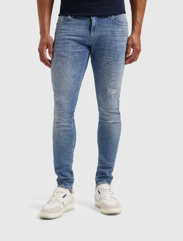 men's training trousers-The Jone Skinny Fit Jeans | Denim Mid Blue