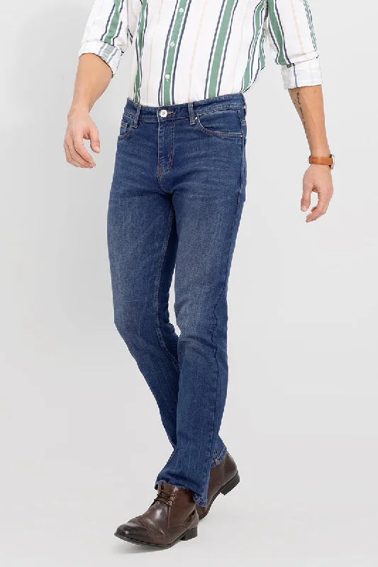 men's slim jeans-Boogie Blue Straight Fit Jeans