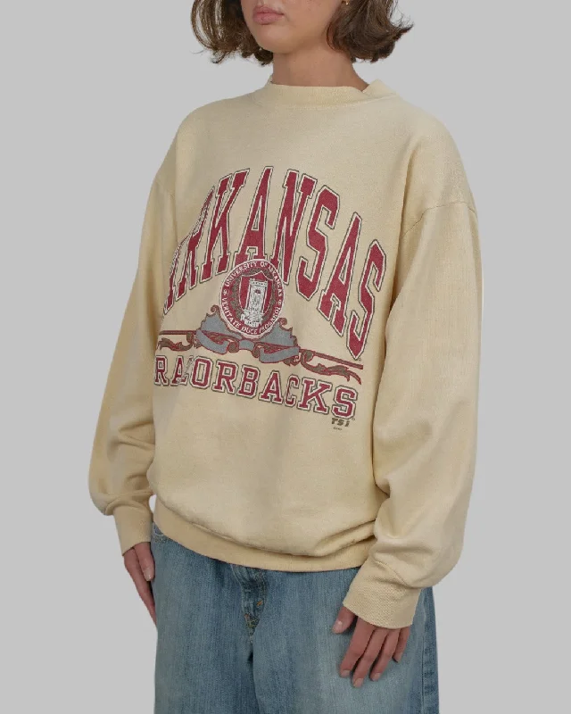 men's outdoor sweatshirts-(M/L) 90s University of Arkansas Razorbacks