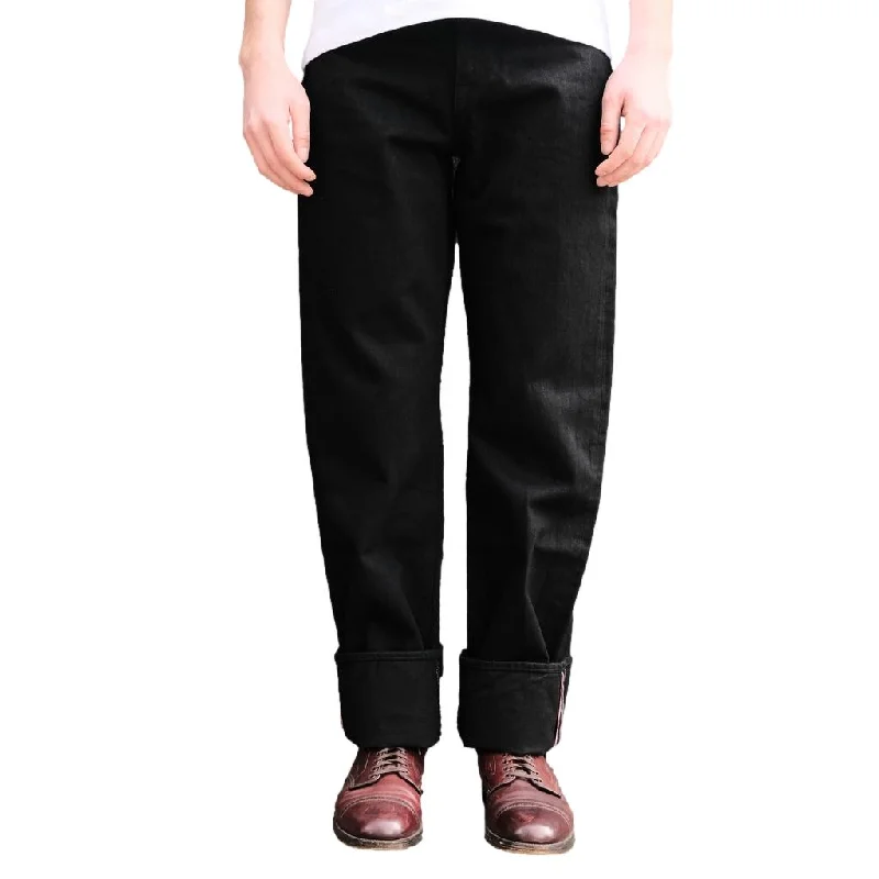 men's work pants-Momotaro "Classic" Black Selvedge Jeans (Regular Straight)