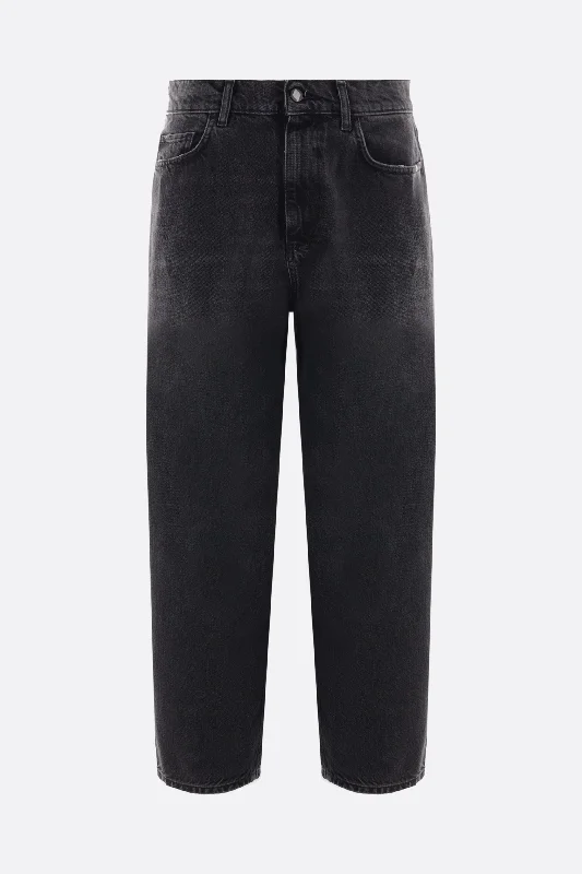 men's wool trousers-Baggy recycled denim jeans