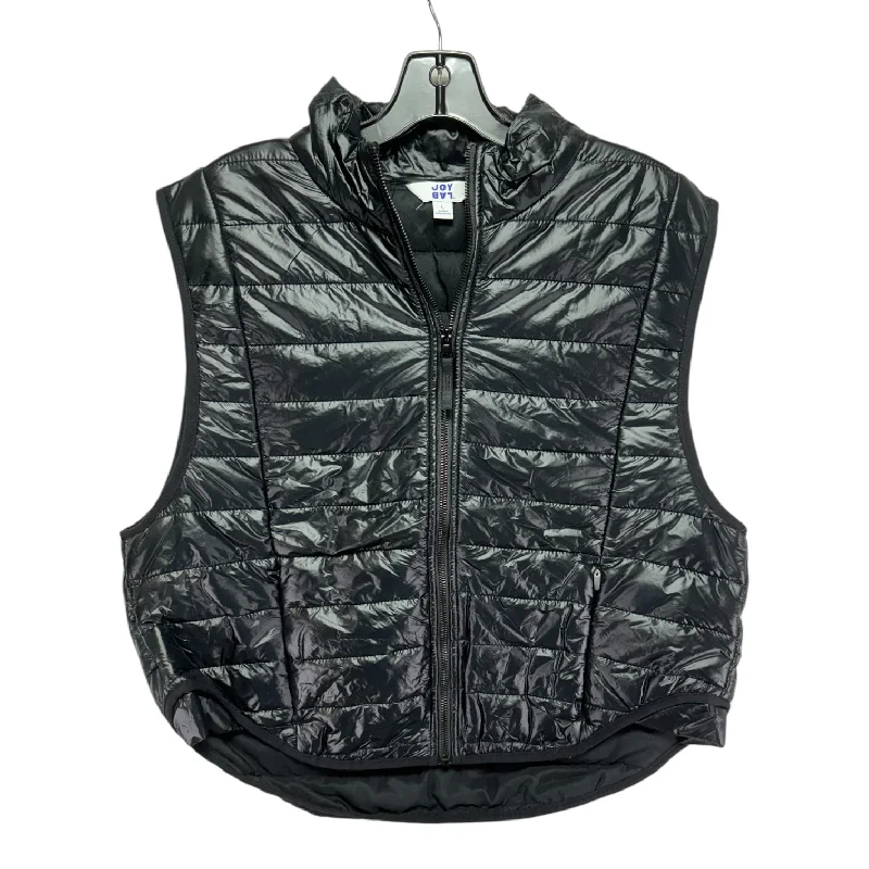 men's multi-pocket vests-Cropped Vest Puffer & Quilted By Joy Lab In Black, Size: L