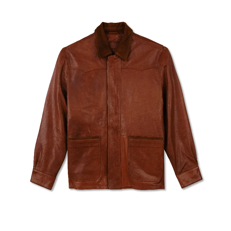 men's budget jackets-Men’s Leather Ranch Coat